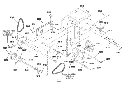 Traction Drive Group - Standard Diagram and Parts List for 1696155-00-924MD 2012 Briggs and Stratton Snow Blower